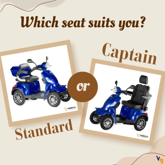 Captain seats vs standard seats - Which mobility scooter seat to choose?