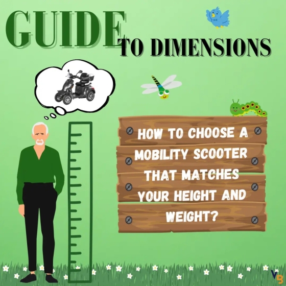 A guide to dimensions - How to choose a mobility scooter that matches your heigh