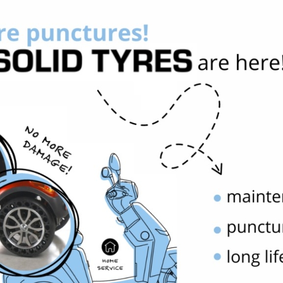 No more punctures – solid tyres for mobility scooters are here!